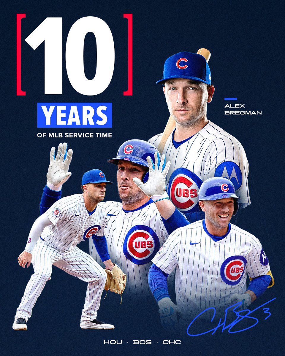 Cubs's tweet photo. Cheers to ten years. 

Congrats, Alex! https://t.co/wNeTa8wBb4
