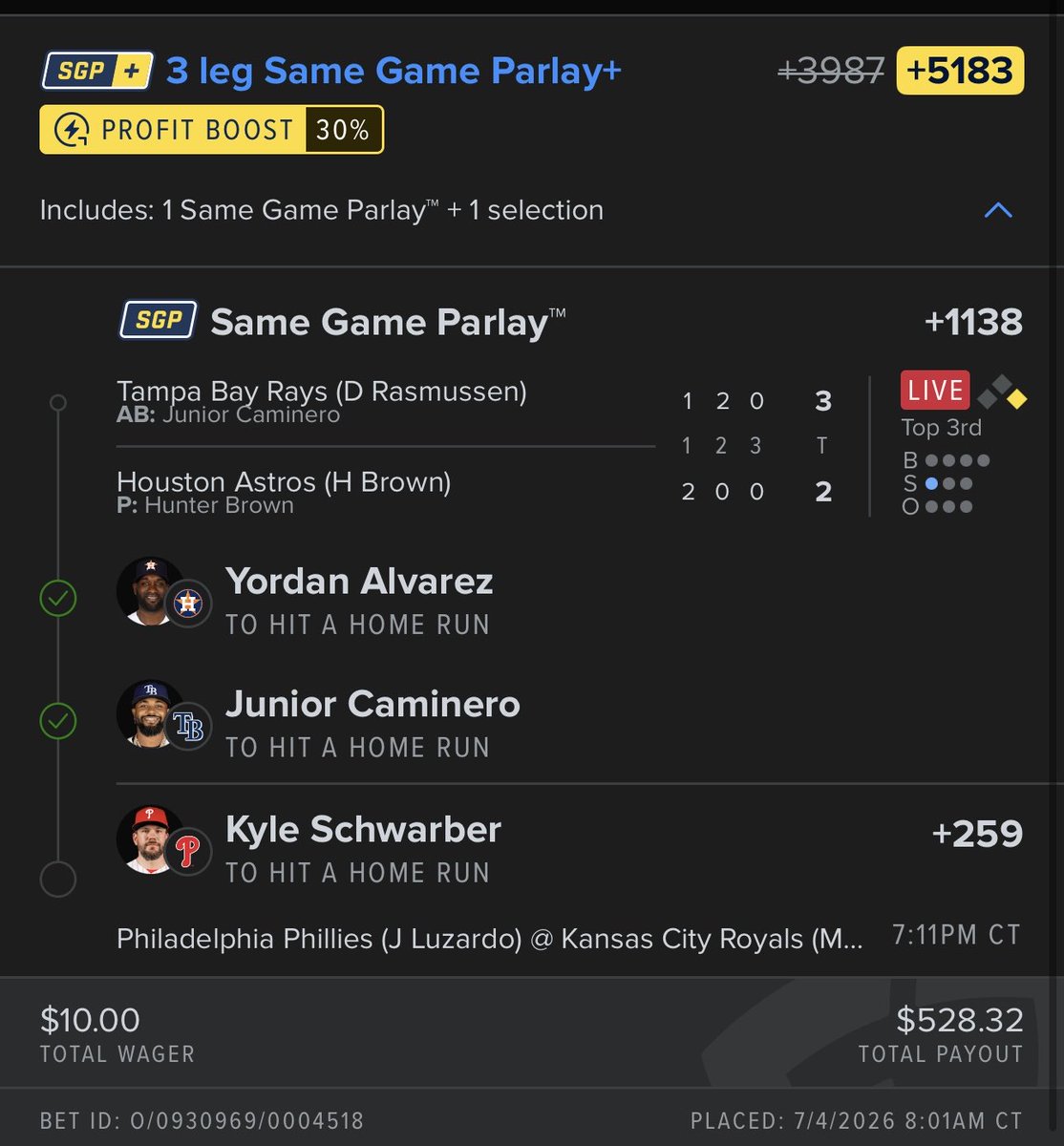 itsdogggy's tweet photo. let’s go @FanDuel @TheParlayPlug #Fanduelparlays #MLBBetting https://t.co/1lr5l0W4ii