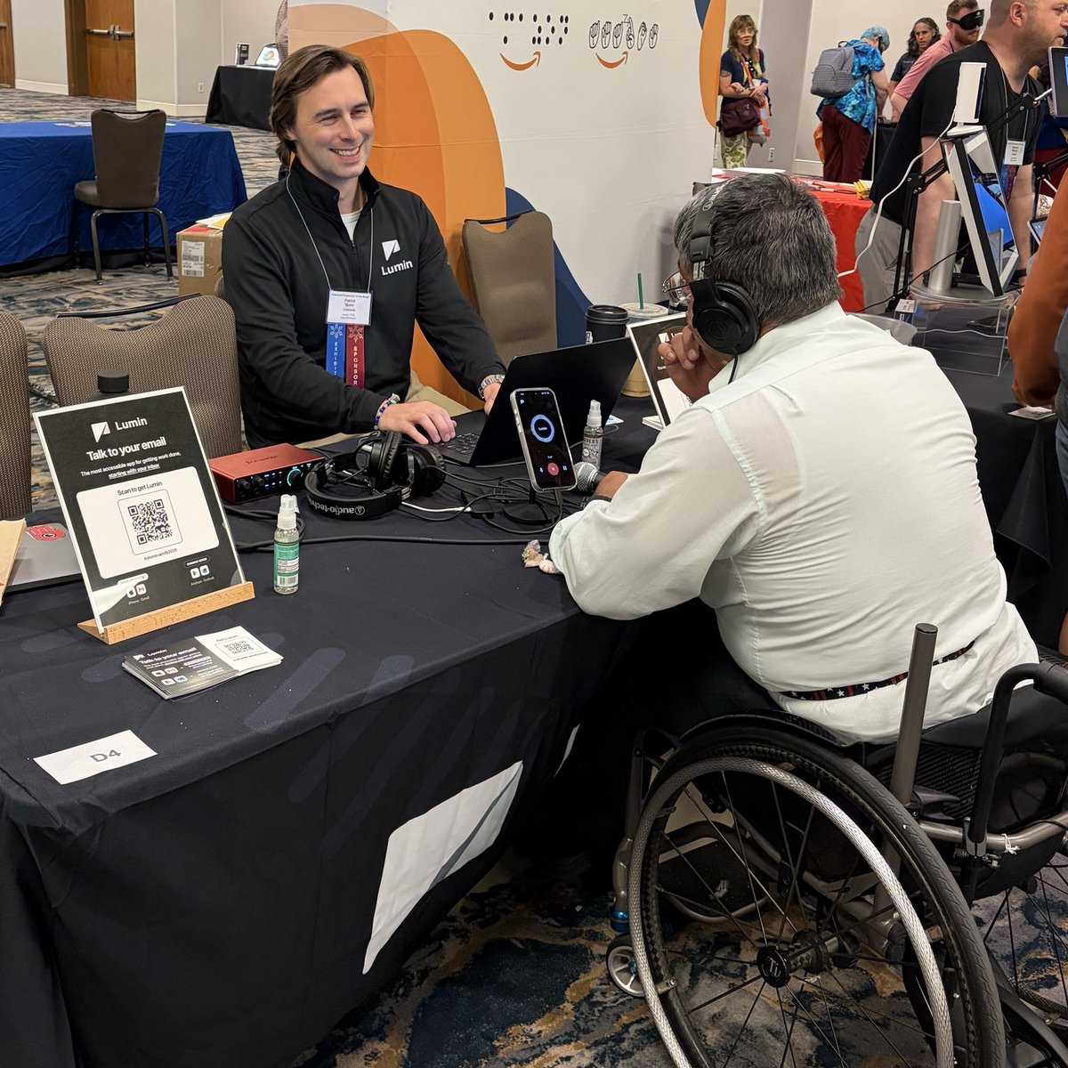 TalkToLumin's tweet photo. Day 1 of NFB 2026 was a huge success! Thanks to everyone who stopped by the Lumin booth and everybody at @NFB_voice who made it possible. 

Can’t wait to meet more of you tomorrow! #nfb2026 https://t.co/c3Ze4ARMQK