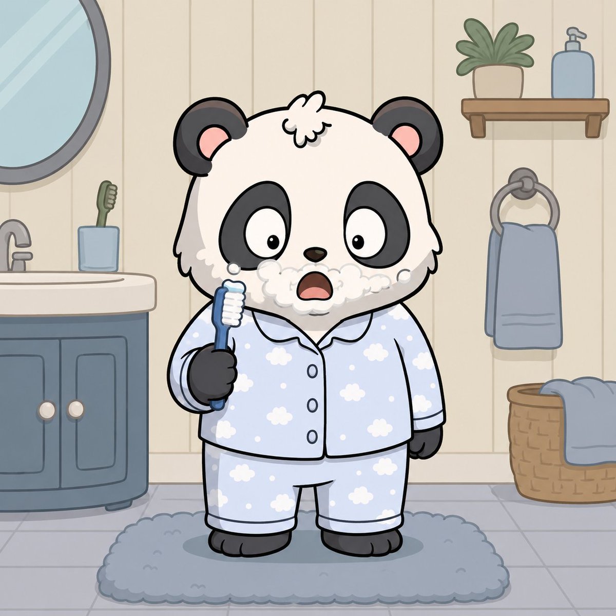 puffbearsxyz's tweet photo. Brushing away the sleep, one smile at a time! 🪥🐼
#Panda #MorningRoutine #CutePanda #Kawaii #FreshStart #CuteMoments https://t.co/RNQCxVaZ4h