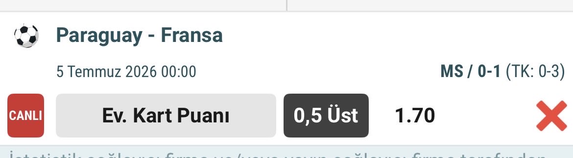 34_uslu's tweet photo. Mbappe 5 şutta kalır, olise’ye 3 faul yapılır ( en az 3 taneyi de oc hakem çalmadı) kart konusuna zaten küfürsüz bişey söylenmez. Art niyetli olduğu belli bi şerefsiz hakem yanına birazda şanssızlık eklenince bu akşam kuponlar mezar oldu 🤷🏻‍♂️ #fransa  #paraguay https://t.co/8WxaGdlUZE