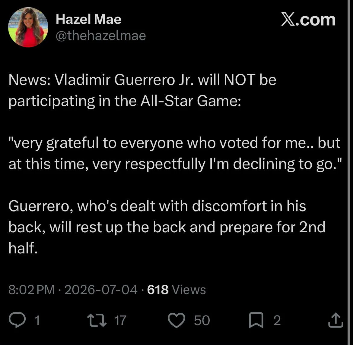 SmoothSchneider's tweet photo. @MLB @MLBPS_US @BlueJays Everyone can stop all the bitching and crying now https://t.co/j21H7QcOuC