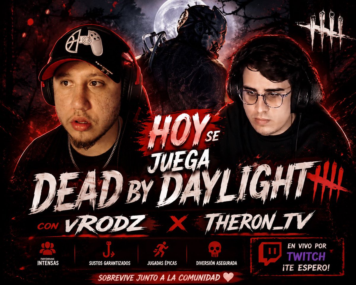 RodzPR_'s tweet photo. 🔥 ¡HOY SE JUEGA DEAD BY DAYLIGHT! 🔥

💀 Esta noche nos enfrentamos al terror en Dead by Daylight junto a Theron_TV.
🎮 ¿Sobreviviremos… o terminaremos colgados?
👻 Ven a disfrutar de partidas intensas, sustos, risas y momentos épicos con la comunidad.
¡Te espero en el directo! https://t.co/SSRc1wI6Cj