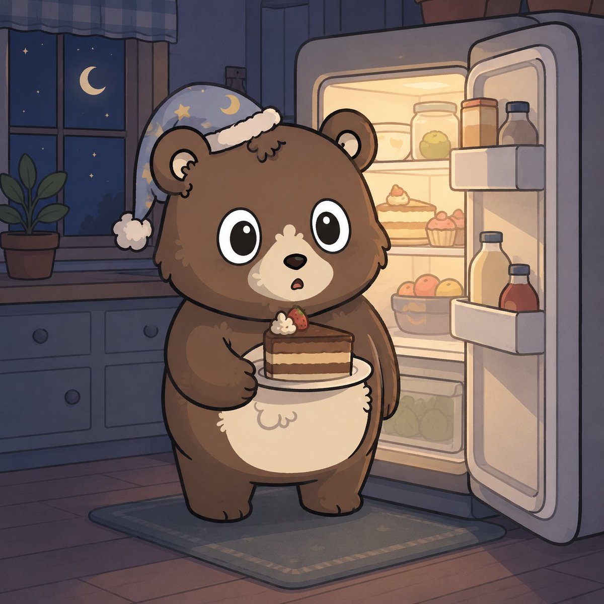 puffbearsxyz's tweet photo. Midnight snack mission... successful. 🍰🌙🤎
#MidnightSnack #CakeLover #CuteBear #BearLife #Kawaii #CozyVibes https://t.co/bhkzsBxbZM