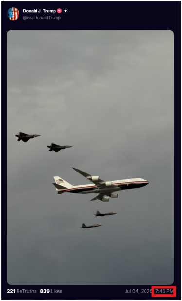7thDean's tweet photo. They just postpone the July 4th activities in Washington DC and President Trump just Truthed this picture of Air Force One surrounded by jet fighters with a timestamp of 7:46 PM EST, 19:46 military time

Is President Trump let us know he is safe aboard Air Force One? 

Let's look at the timestamp of 19:46...

Q 1946
Pic: A map of users losing their Xbox connections on the East Coast saying "DO YOU BELIEVE IN COINCIDENCES" "JUST AFTER Q POSTS XBOX GOES DOWN" 

https://t.co/SWWFrhcEAX
Do you believe in coincidences?
Nothing to See Here.
Q

So you have President Trump showing himself safe aboard Air Force One and then pointing us to a Q post saying do you believe in coincidences? Nothing to see here...🤔 

This is not a coincidence, I'm looking for a Tweet/post from President Trump saying " My fellow Americans, The storm is upon us...." very soon..👀⛈️🙏
