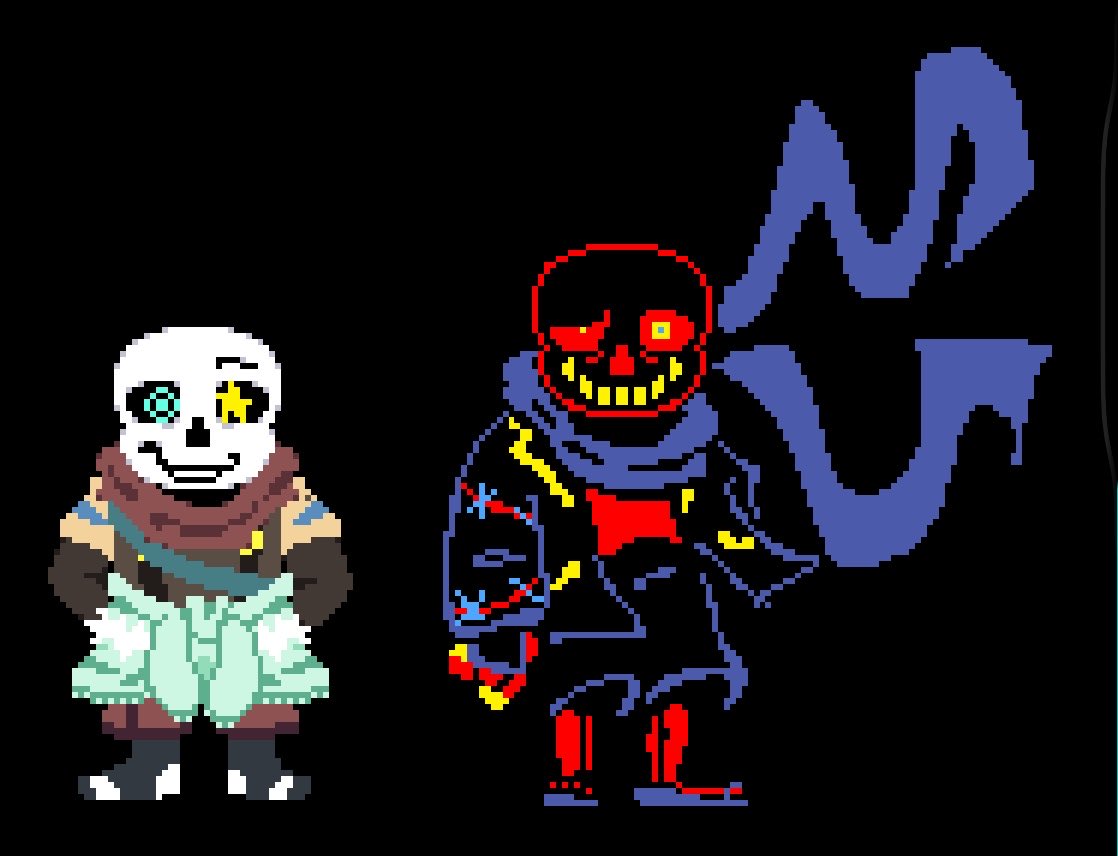 EvilYummerz's tweet photo. Idk why ink looks so small and petite 

Spot the difference ass Error sprite edit

#undertale #undertaleau #pixelart https://t.co/PmK4GTMyfY