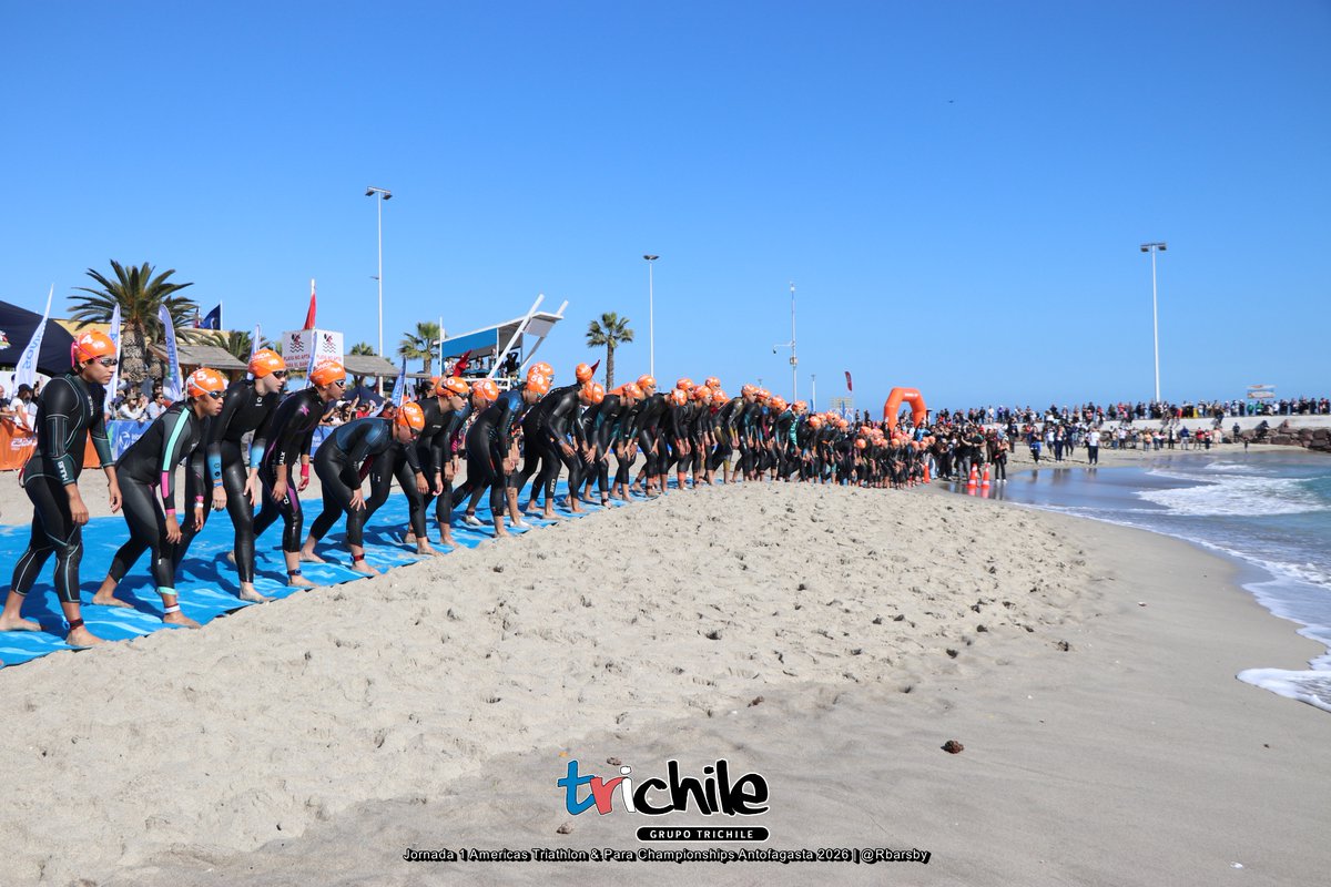 Trichile's tweet photo. 🇺🇸 Estados Unidos y 🇨🇦 Canadá dominaron la primera jornada del 🏆 Campeonato Panamericano Antofagasta 2026 🏖️

#CoberturaTrichile #TrichileNews #AmericasTriathlon&amp;ParaChampionshipsAntofagasta https://t.co/XqTgW6d6rp