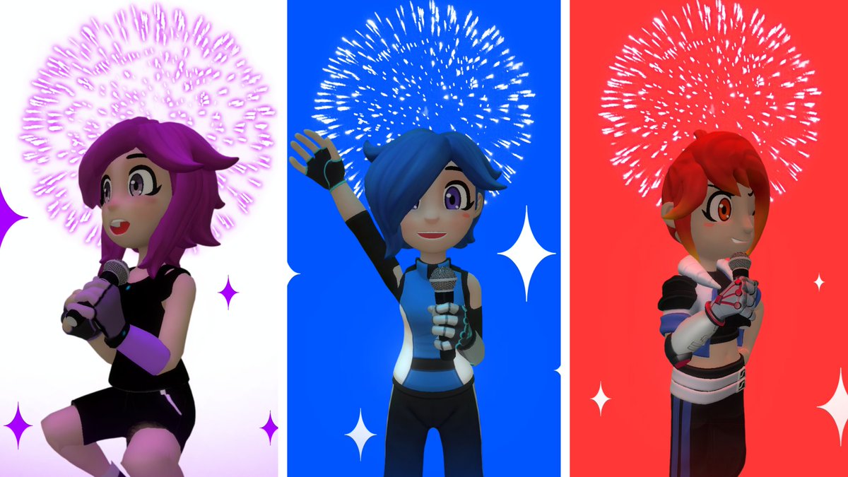 CaptainStar54's tweet photo. Happy 4th of July 🇺🇸❤️💙
Tari and Belle performed during the fourth of July with a special guest this time.
#metarunner #MetaRunnertari #metarunnerart #metarunnerfanart #metarunnerbelle #metarunnerluciana #glitchproductions #glitch #4thofjuly https://t.co/FuzMe3DctK