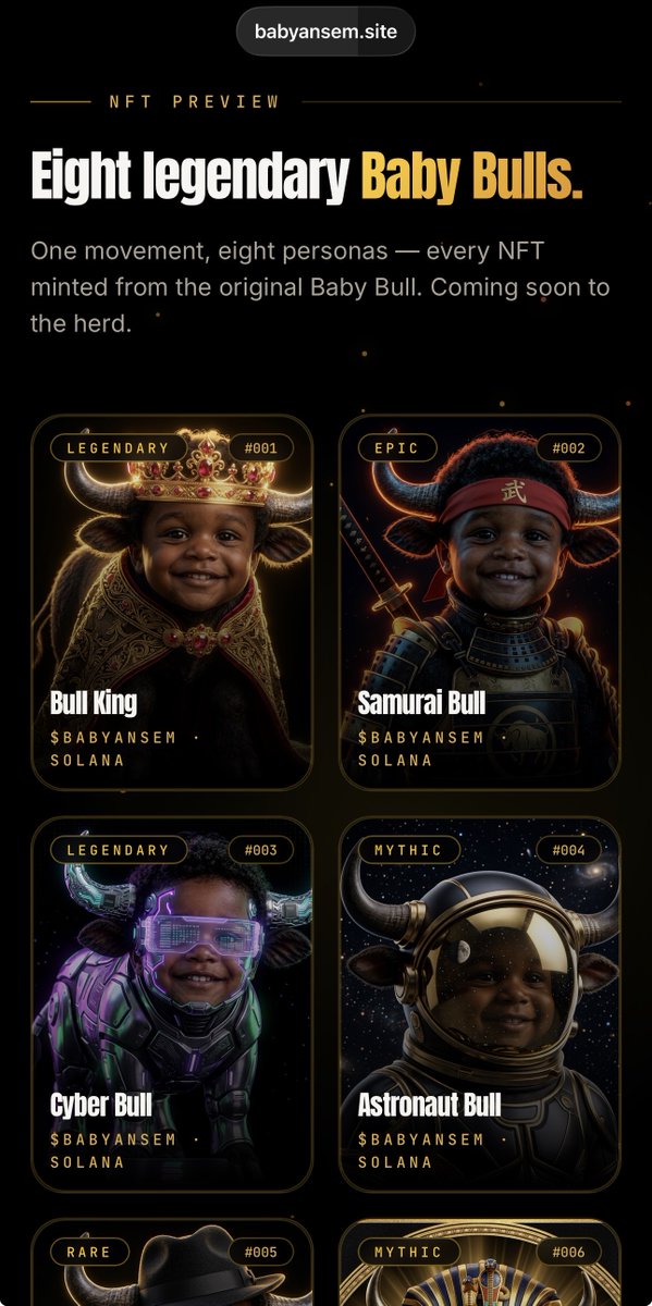 Blackbabybull's tweet photo. NFT collection coming soon...

https://t.co/twtWwp6Enp

Also be sure to check out the cool game on the website. Super awesome rewards and leaderboard. https://t.co/9EaxaunABx