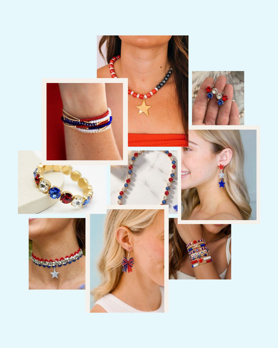 JIS_Show's tweet photo. Red, white, and blue jewelry made for summer shine and Fourth of July sparkle. Happy Independence Day! 🇺🇸 https://t.co/XcQmDXLqE4
