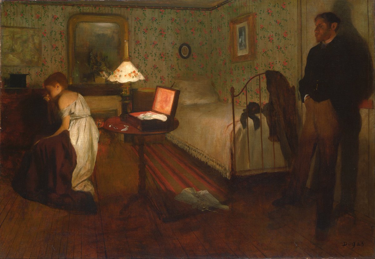 DailyClassicArt's tweet photo. Edgar Degas - "Interior" (1869) https://t.co/PUgkHJKoU3