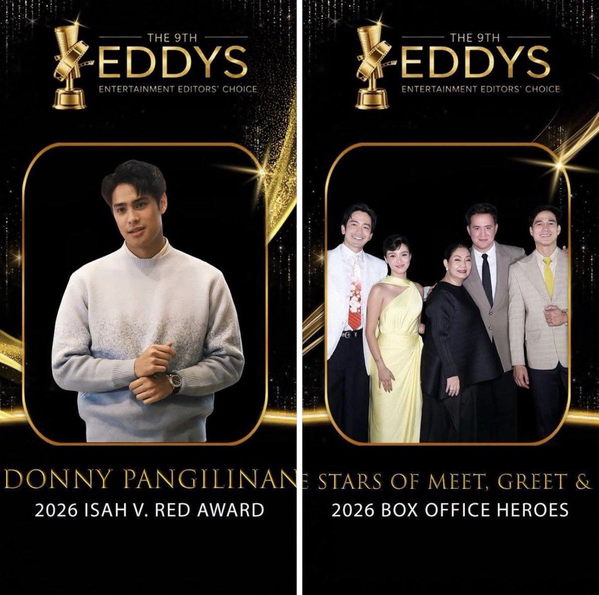 A_itsme__'s tweet photo. It’s The Eddy’s tonight. Congratulations again, loves @donnypangilinan @bellemariano02. Hope you can personally receive your awards. You truly deserve these. 🤍

#DonnyPangilinan #BelleMariano #DonBelle https://t.co/1aaXrNybbK