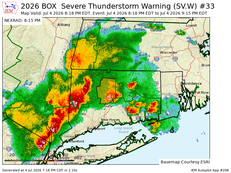 PrecisionWxFcst's tweet photo. BOX issues Severe Thunderstorm Warning [wind: 60 MPH (OBSERVED), hail: <.75 IN (RADAR INDICATED)] for Hartford [CT] till 9:15 PM EDT https://t.co/RMHCDgcFyF https://t.co/Cxqc0NuEnl