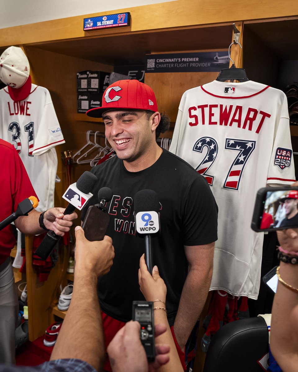 Reds's tweet photo. Sal Stewart and Chase Burns are the third set of teammates in Reds history to each earn an All-Star selection at age 23 or younger in the same season🌟 https://t.co/lmuyxfuBOH