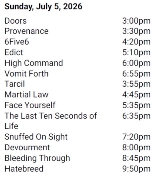 hatebreed's tweet photo. Worcester set times!! https://t.co/IlgSiVWqrB