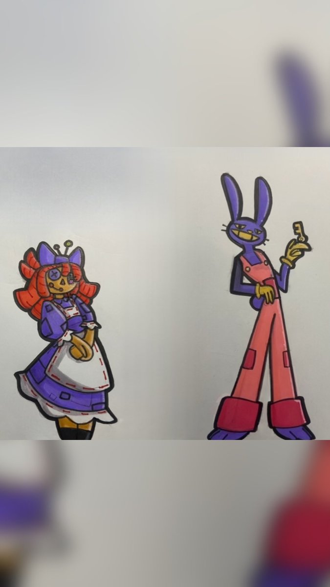 MariaMazerin's tweet photo. My ragatha and jax redesigns #ragatha #jax #theamazingdigitalcircus❤️🪡🐴💙💖🔑🐰💜 @GooseworxMusic @glitch_prod https://t.co/hE80s8lbSW