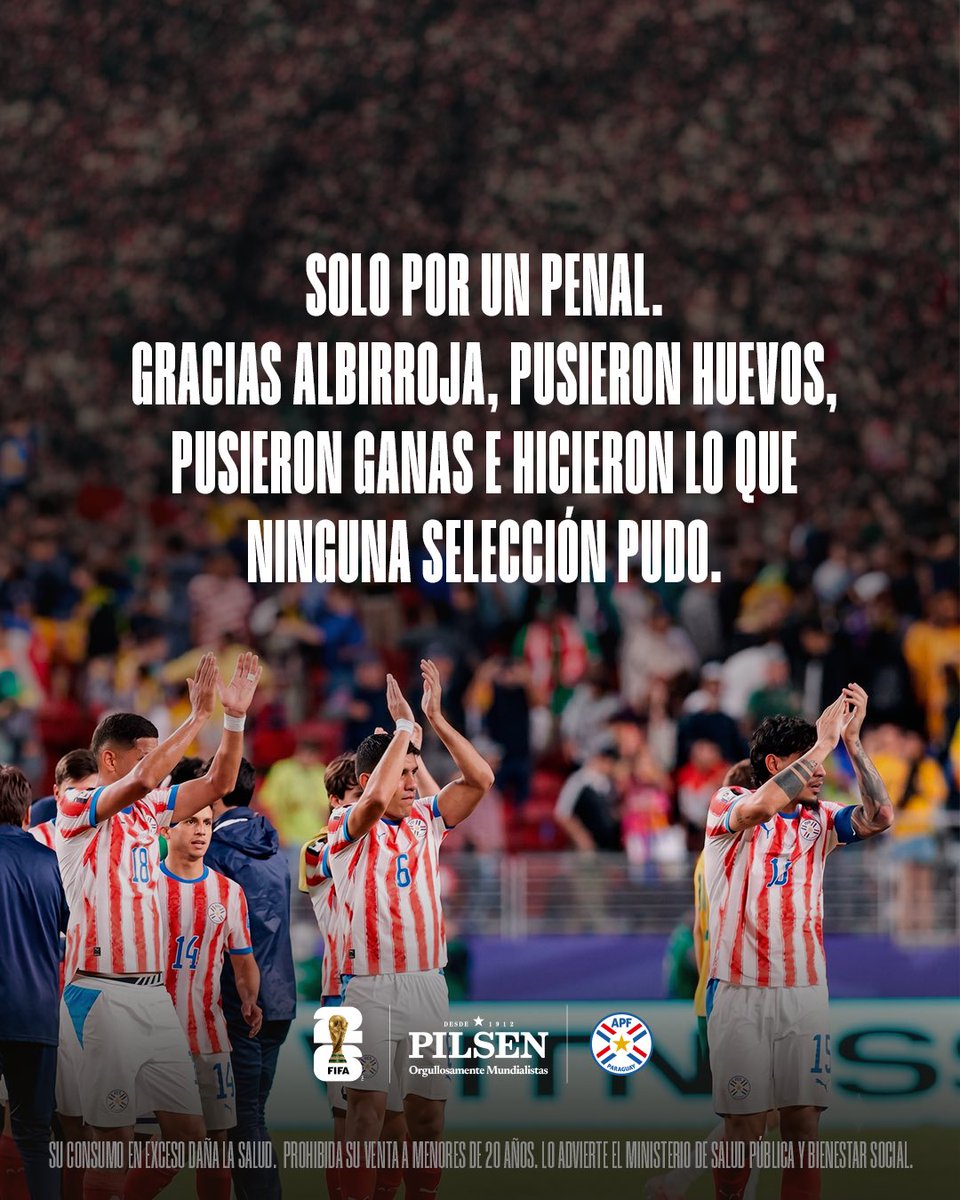 PilsenPy's tweet photo. Sin palabras, en resumen esto es todo lo que un paraguayo piensa. ¡Gracias albirroja por devolvernos la alegría! https://t.co/gjUm3gOGKB