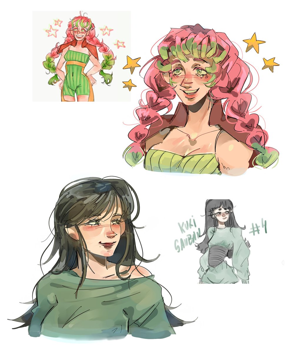 MerloMustard's tweet photo. some quick rework of older art, #mitsuri and #kuki today :) https://t.co/AIZVcgtiph