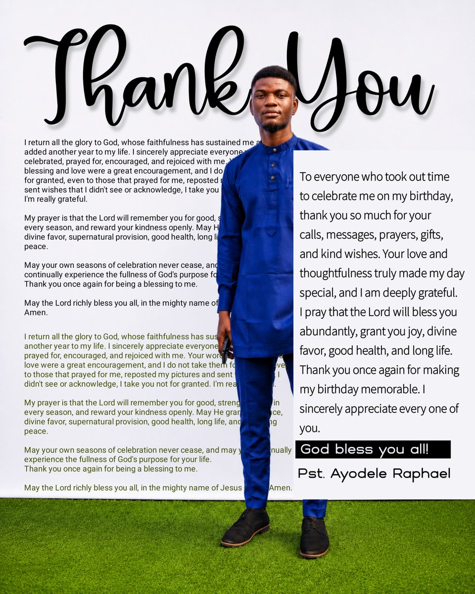 iamrayor's tweet photo. I sincerely appreciate everyone who celebrated, prayed for, encouraged, and rejoiced with me. Your words of blessing and love were a great encouragement, and I do not take them for granted.

Pastor Ayodele Raphael https://t.co/NSO5hKHcwb
