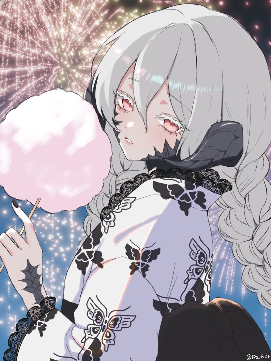 Rs_folia's tweet photo. 浴衣アウラちゃんと花火大会🎆 https://t.co/nUCq9Davgp