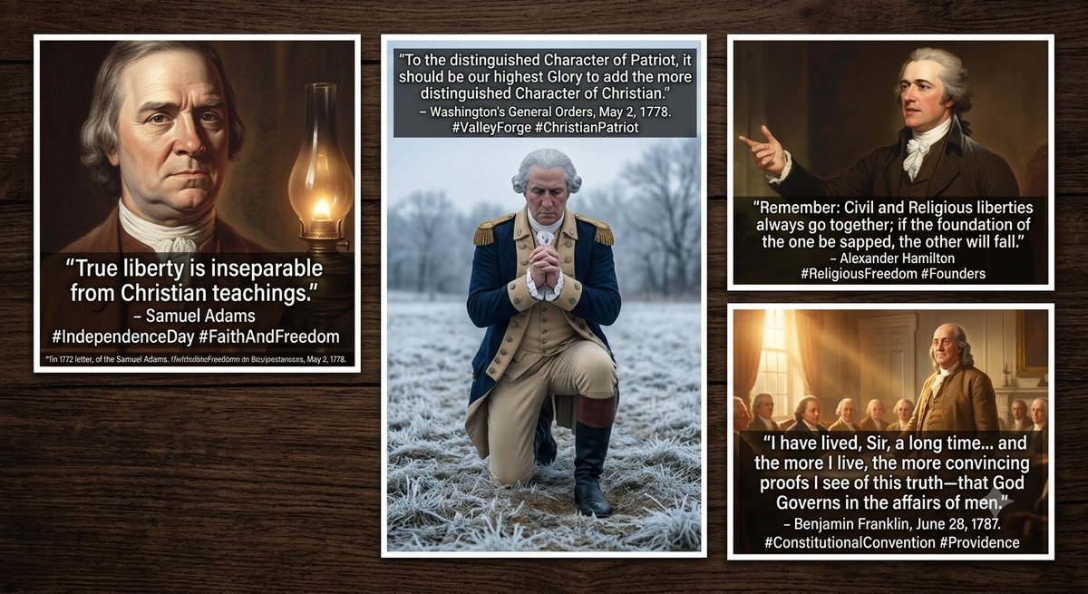 BegraciousAb's tweet photo. Looking back at our nation's birth, it's evident that the fight for liberty was closely tied to Christian principles. The Founders explicitly acknowledged a Divine Creator as the source of our fundamental rights, not just relying on political theory. 

#july #USA https://t.co/odurUrRvC0