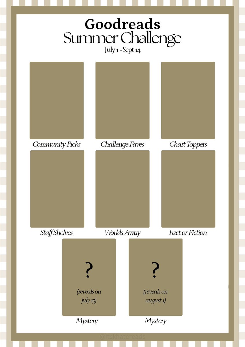 itskhatereads's tweet photo. Goodreads Summer Challenge 2026 Template for those that are doing the challenge <3 https://t.co/EWBbAQjnnl