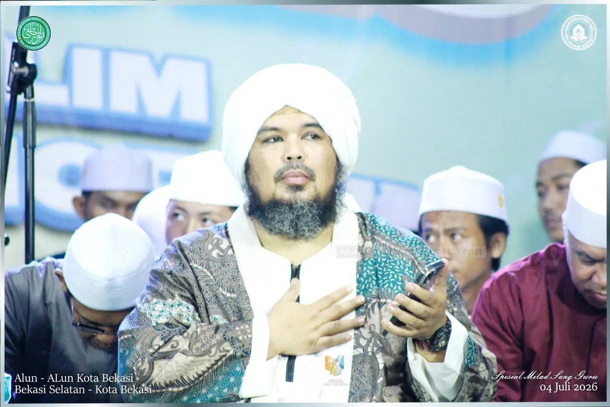 NmDepok's tweet photo. MILAD SANG GURU 
MILAD Ke 43 &amp; 13 NURUL MUSTHOFA 4 
Bersama NURUL MUSTHOFA BIN JA'FAR 

Tanggal : Sabtu , 04 Juli 2026 
Pukul : 20:00 wib selesai
Tempat : ALUN ALUN KOTA BEKASI 
Jln. Pramuka no 59 , marga jaya - kota bekasi 

#nurulmusthofa_original
#NurulMusthofaBinJa'far https://t.co/THryTCrfBG