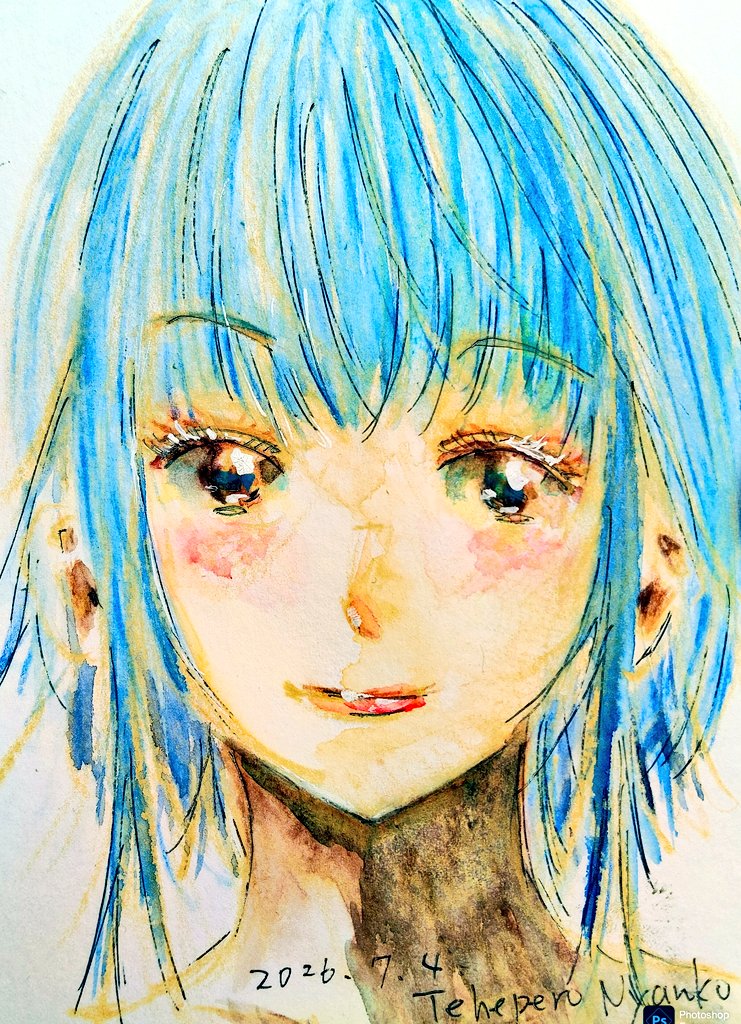 やすらぎの眼差し　色鉛筆画 おはようございます💕 久しぶりに描く時間が取れました。下絵は