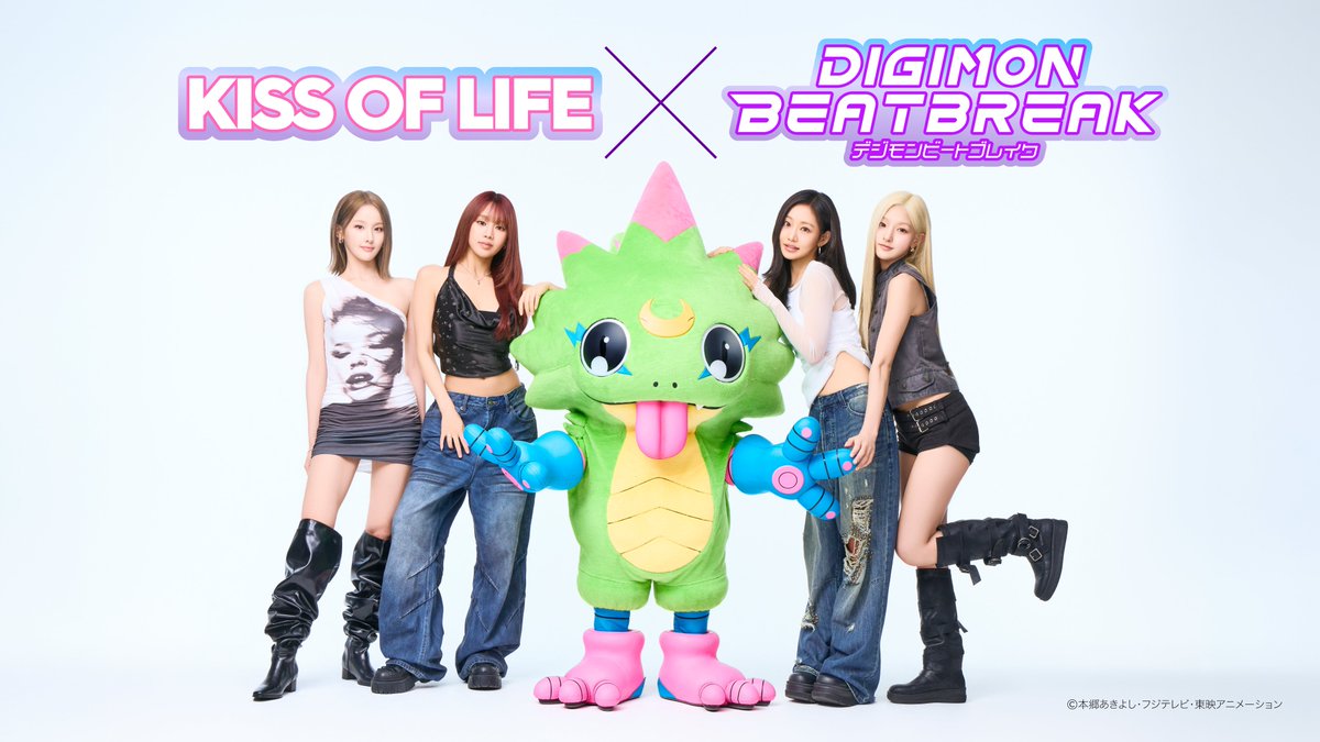 KISSOFLIFEJP's tweet photo. ［📢］TVアニメ 「DIGIMON BEATBREAK」 のエンディングノンクレジット映像公開！

／
🔥 いよいよ公開！✨
＼

👉 映像はこちらから
🔗 https://t.co/054IaYyRac

ゲッコーモンとの撮影も楽しかったです🫶💫

新曲 「BREAK IT」 もチェック！🌈
🎧 https://t.co/VDZSWa5A47

👉 詳しくはこちら
🔗 https://t.co/EjA2UXFL25

@digimon_tv

#KISSOFLIFE #KIOF #キスオブライフ
#BREAKIT
#Digimon #デジモン
#BEATBREAK #ビートブレイク