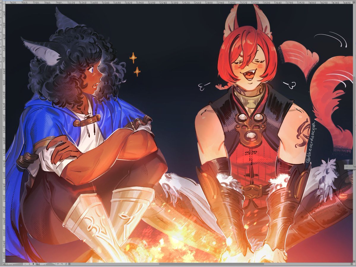 theverdeacqua's tweet photo. gullible baby vs guy who looooves to yap and embellish everything (terrible combo for everyone around em) #ffxivart https://t.co/HpSbbI106T