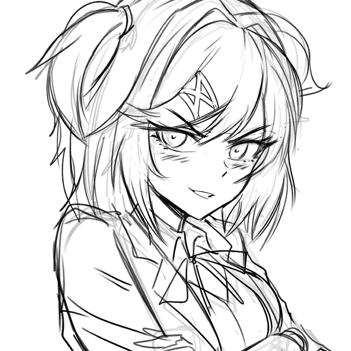 KaonicDarkman's tweet photo. Well Idk whats happening behind this trend but good timing for me to show how I draw the ddlc girls for my comic and game project https://t.co/LpuiS3UwPv