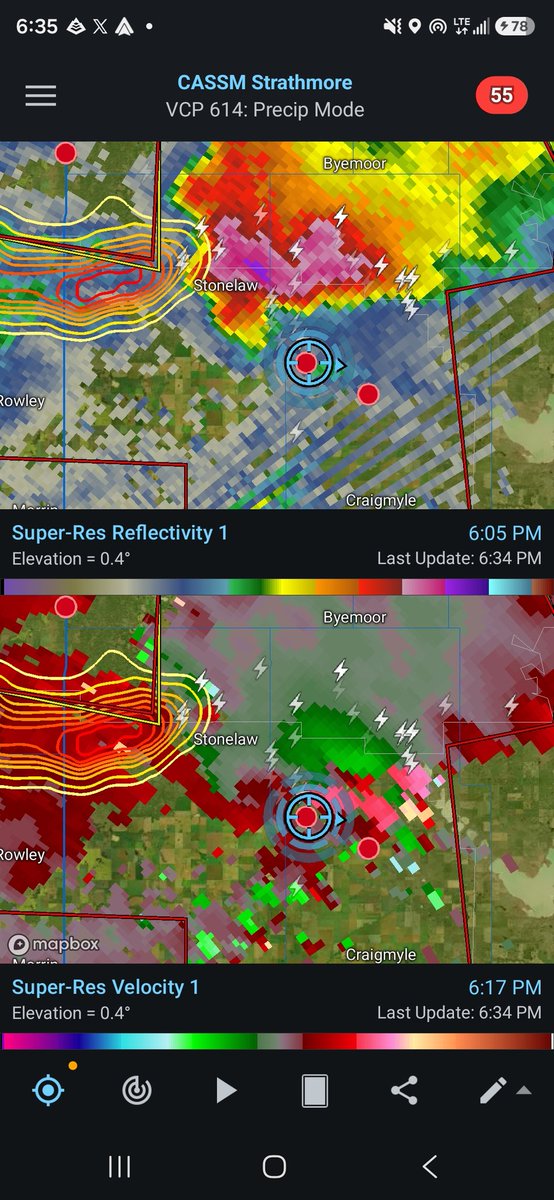 lightningmanAB's tweet photo. Angry #abstorm near Stonelaw, AB. Tornado warned. 6:35pm https://t.co/OPQOJqfE5A
