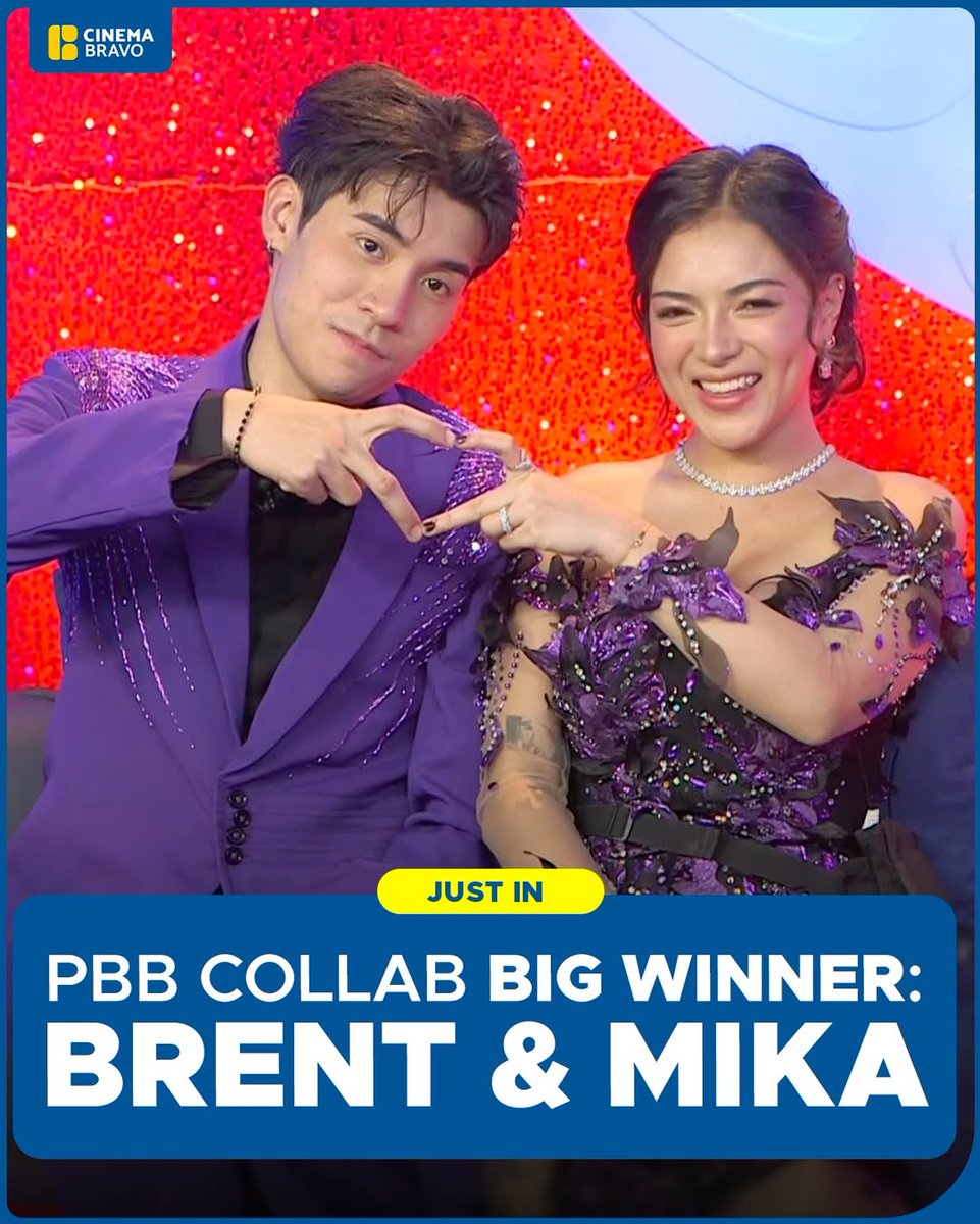 cinemabravoph's tweet photo. ISANG TAON NA YON? 😱

ONE YEAR AGO TODAY: Brent Manalo and Mika Salamanca emerged as the Kapamilya and Kapuso Big Winners of the first-ever #PBBCollab.

2nd Big Placer: Ralph De Leon & Will Ashley
3rd Big Placer: Charlie Fleming & Esnyr
4th Big Placer: AZ Martinez & River Joseph

📺 Pinoy Big Brother: Celebrity Collab Edition