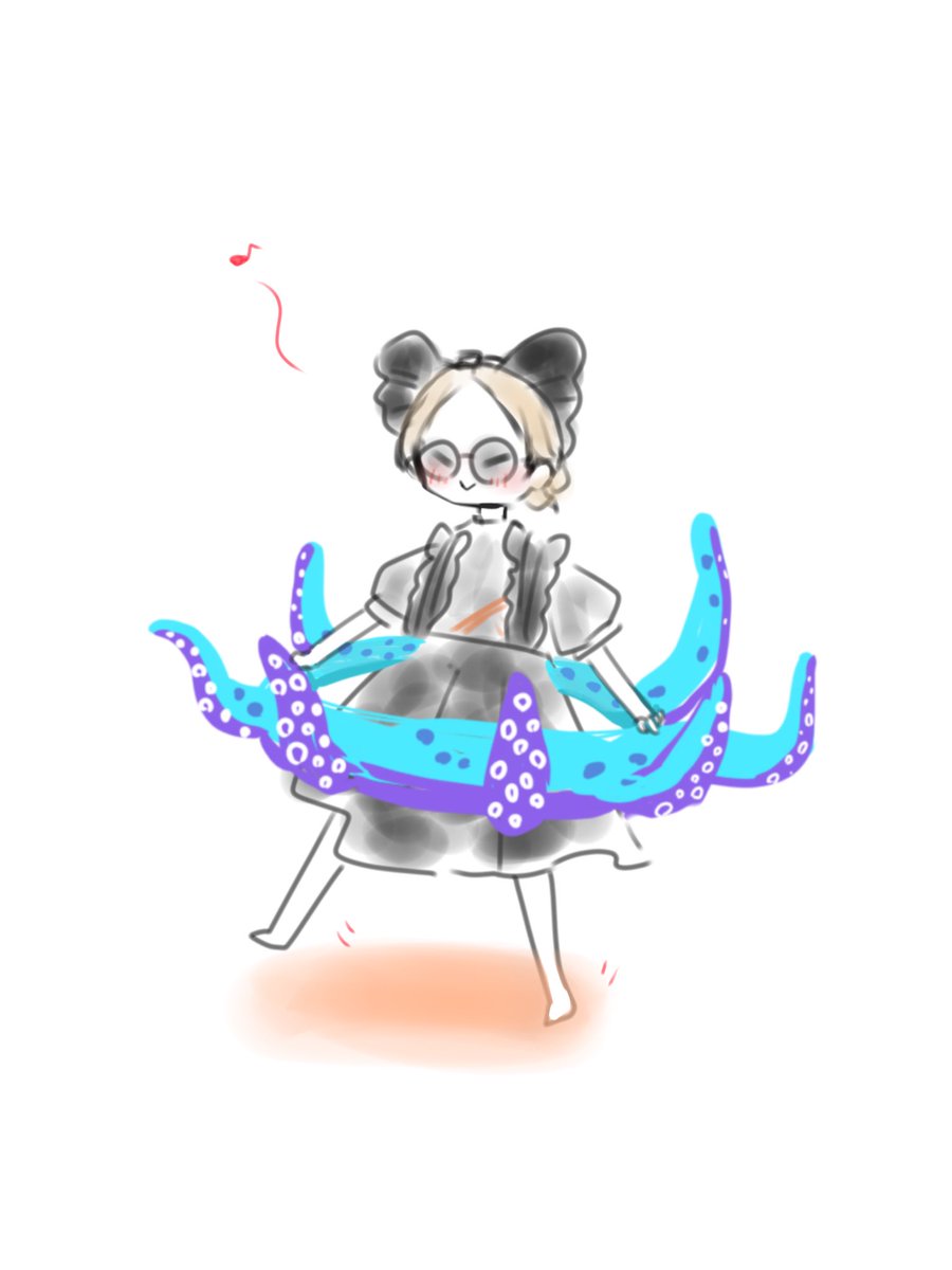 kanaria0421's tweet photo. うろ覚え描きだけど、タコ浮き輪？持って小躍りしてた森永さんめっちゃ可愛かったな…3階席から見えた妖精だった https://t.co/uM5QPOVTom