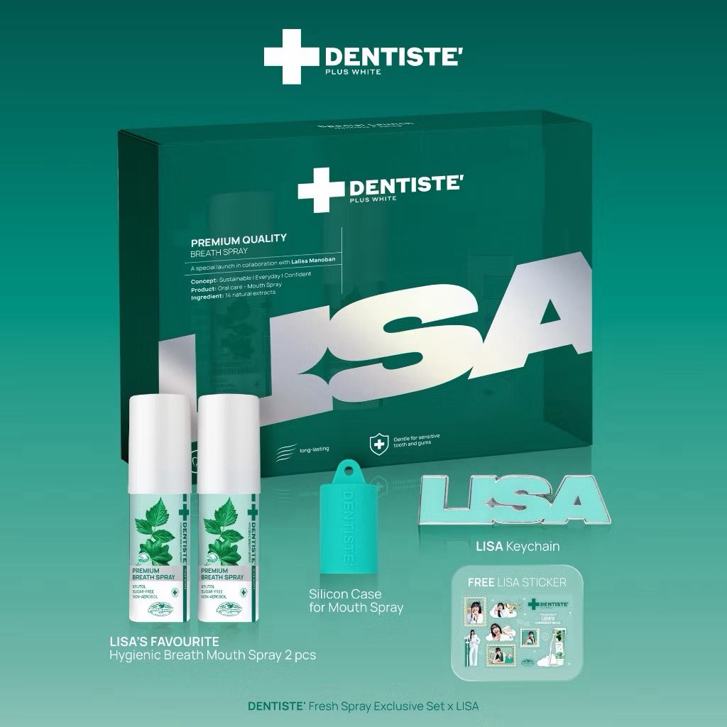 dayodyo's tweet photo. ￼ลูกสาวมาขายของแต่เช้า มัมหมีต้องเอฟตามลูก 😆
[Limited Edition] DENTISTE' ON THE GO - FRESH SPRAY EXCLUSIVE SET X LISA 

https://t.co/4zgv6RKC5M

แล้วซื้อตอนนี้ใช้ code ลดได้ด้วยจาก 560฿ นี่ได้ 448฿ 🤩 เอาไว้มาห้อยกระเป๋าชิคๆแบบน้องลิดเลย https://t.co/OBrdKENMP9