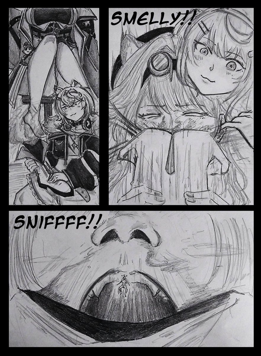 AogirisArt's tweet photo. (Comm) Big Dogs meens BIG Trouble!
A request of Hololive featuring Raora Panthera and Mococo &amp; Fuwawa Abyssgard! Thanks for the support 🩷💙
#giantess #sizetwitter #巨大娘 https://t.co/0jow4hxzpe