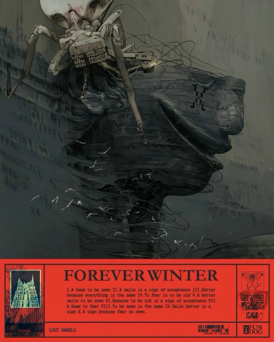 YungKark's tweet photo. it's unfortunate the forever winter sucks because the concept art goes crazy for horrible dehumanized aesthetics, really sells the vibe of a process that's gone completely out of control https://t.co/HcKCbiv0ku