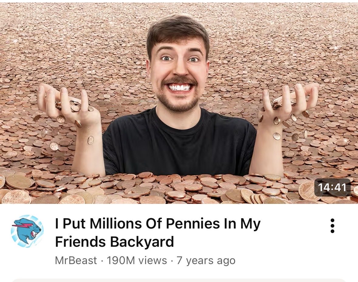 ecsanminosn's tweet photo. @MrBeast 2,000,000 Pennies https://t.co/lQ1q0kIAAx