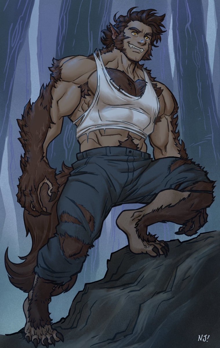 79njay's tweet photo. Commission for @deepdarkjc oc, werewolf Omar. https://t.co/Qb47H78XP4