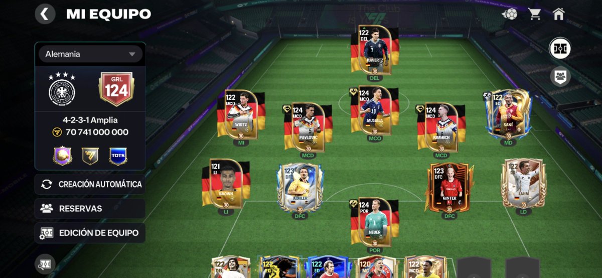 Andros303's tweet photo. ❤️🇩🇪FULL ALEMANIA 124 GRL❤️🇩🇪

Y com la llegada de Kimmich y Pavlovic unicamente falta ahorrar una monedas para Karl y fichas para Havertz 119 y Schloterbeck 119🙌 (Tristemende no habrá mas cartas ahora😞)
@tutiofifa @HDWolvie @HDWolvie @FrankH2H @DIOCFC_PAT0OO @Luis22FM https://t.co/uiDm6h1U7w