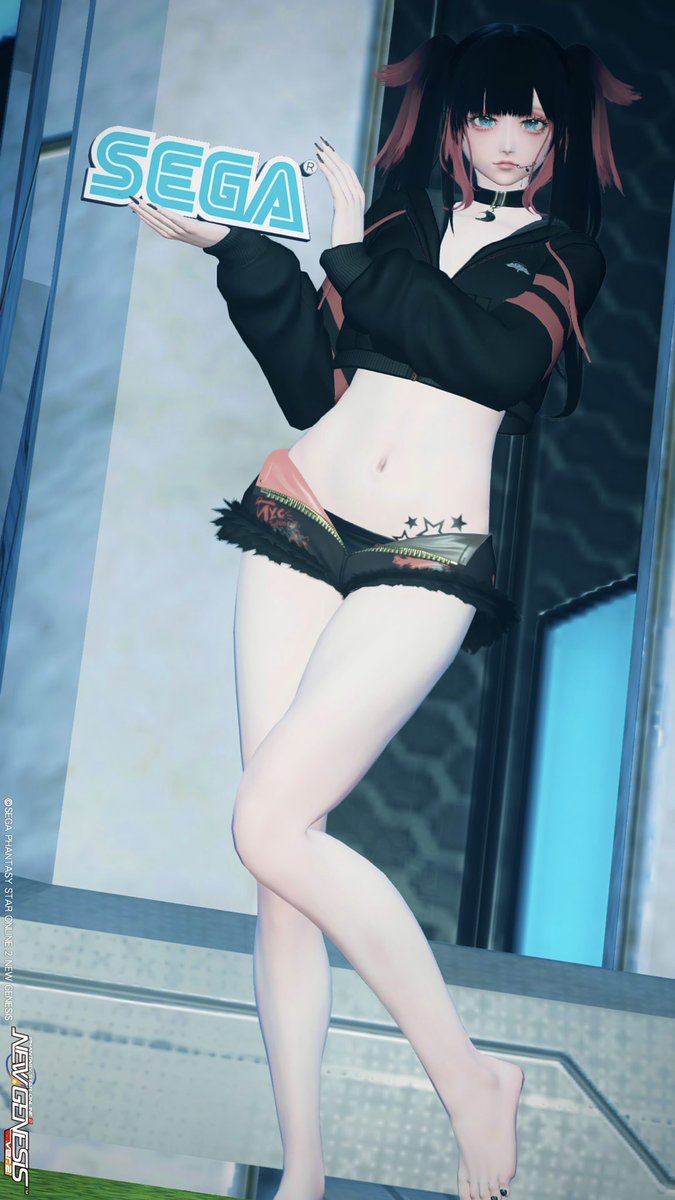 OxO_PSO2's tweet photo. 昨日は黒いコーデ集会お邪魔しました！
でもフォルダにあったのは水着のSSでした。。
 #PSO2NGS_SS https://t.co/XsZbgheueY