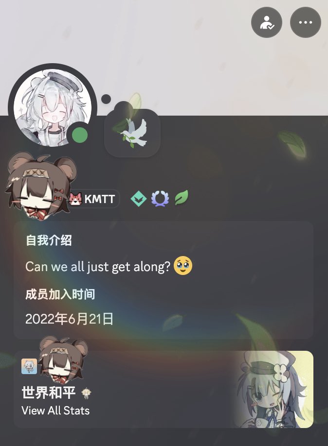 EncoreAnkoru's tweet photo. 帮朋友做的discord widget 
最近好像很流行(*¯︶¯*) https://t.co/eZLDesTiHe