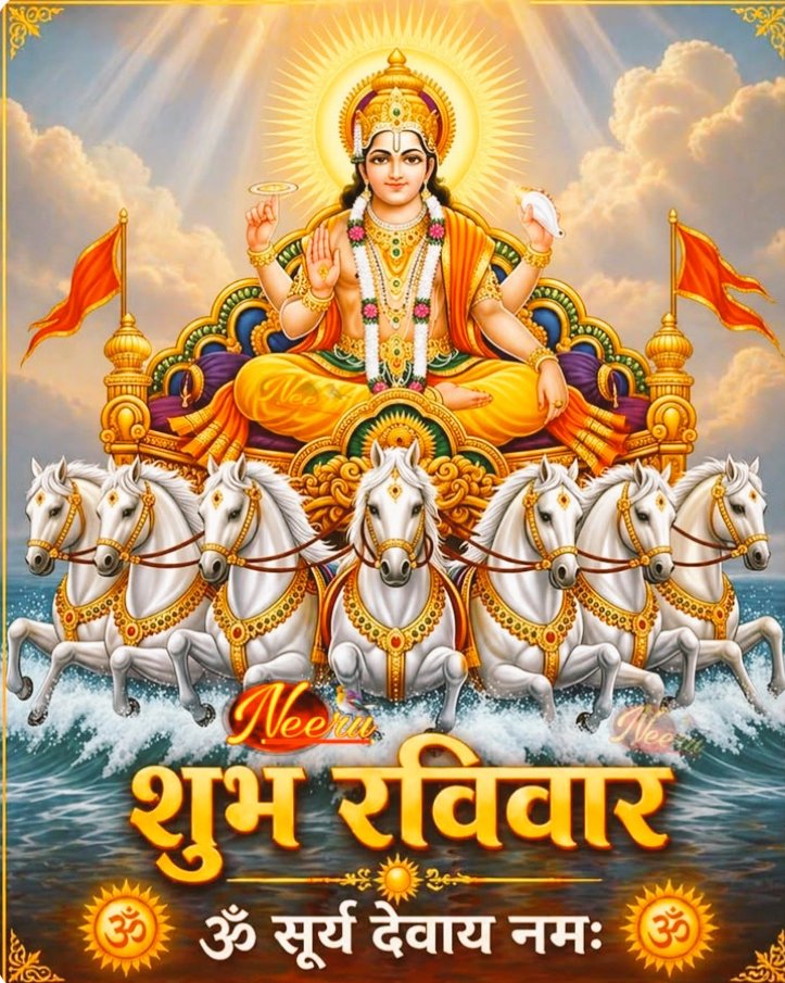 Bhumika_ji's tweet photo. 🙏🌞 जय सूर्य नारायण देव 🌞 🙏

ॐ भूर्भुवः स्वः तत्सवितुर्वरेण्यं भर्गो 
देवस्य धीमहि धियो यो नः प्रचोदयात्॥

सूर्य देव समस्त सृष्टि के जीवनदाता, ऊर्जा, आत्मबल, स्वास्थ्य और सफलता के अधिष्ठाता देव है💠🌈

भगवान सूर्य की दिव्य कृपा आप और आपके परिवार पर सदैव बनी रहे🔱💠

#सूर्यदेव https://t.co/gheaVJCsHc