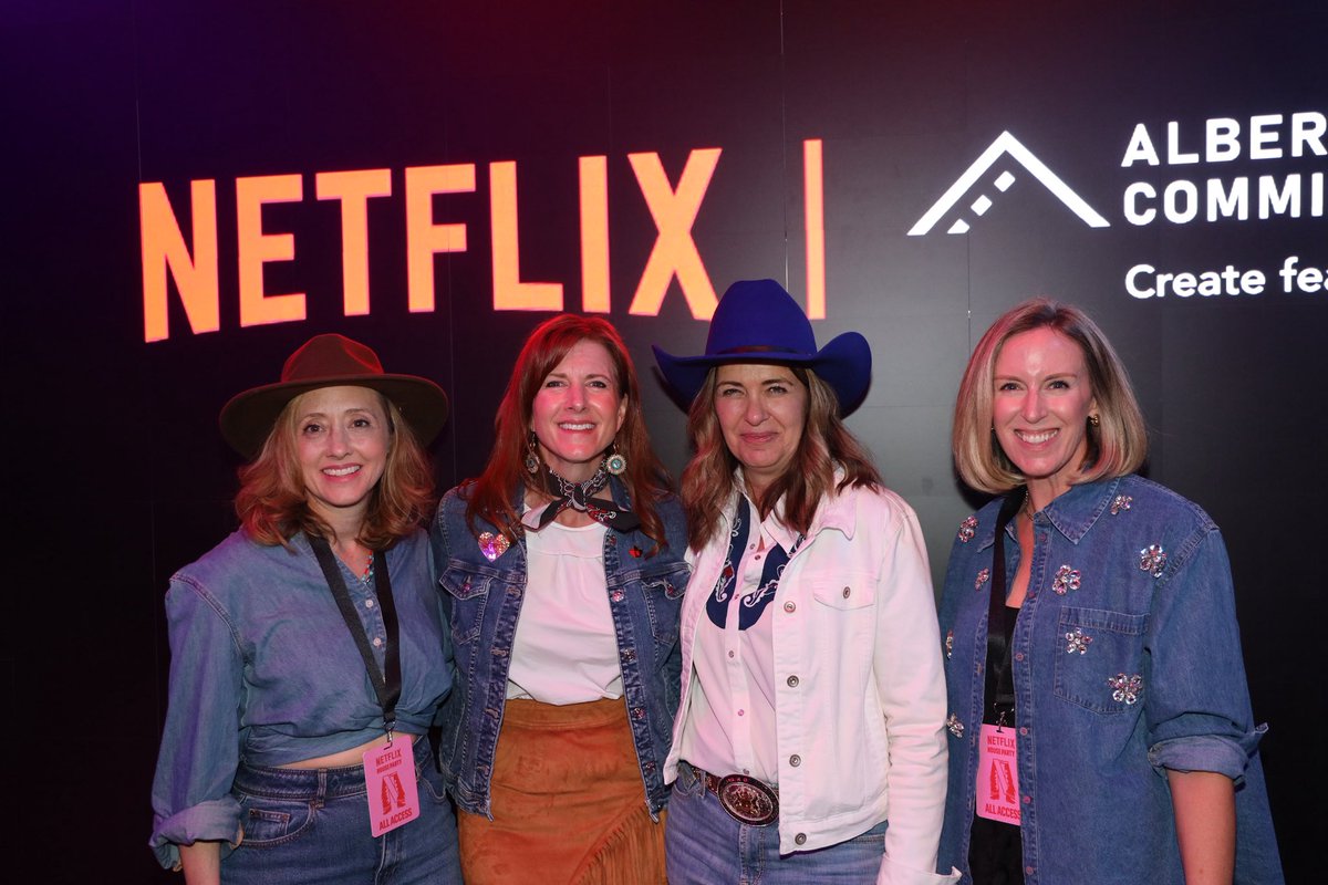ABDanielleSmith's tweet photo. The boots might need some repairs after this Stampede week 🤠

The circuit continued with great conversations at the Counsel Public Affairs gathering, Integrated Strategic Partners Stampede Bash, and the Canadian Chamber of Commerce, where I saw Premier Tony Wakeham @TonyWakehamNL.

I also had the opportunity to stop in at Netflix Canada, play some “whack a thing”, and to show my support for the future of our film industry. Alberta has the talent, landscapes, and stories to become a global powerhouse in film and television. 🎬