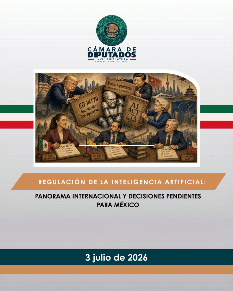 Mx_Diputados's tweet photo. 🤖 ¿Cómo debería regularse la inteligencia artificial en México?

Este análisis del 𝗢𝗯𝘀𝗲𝗿𝘃𝗮𝘁𝗼𝗿𝗶𝗼 𝗟𝗲𝗴𝗶𝘀𝗹𝗮𝘁𝗶𝘃𝗼 𝗱𝗲 𝗔𝘀𝘂𝗻𝘁𝗼𝘀 𝗚𝗹𝗼𝗯𝗮𝗹𝗲𝘀 compara modelos internacionales y propone una regulación propia que impulse la innovación, proteja los derechos y atienda los usos de alto riesgo.
