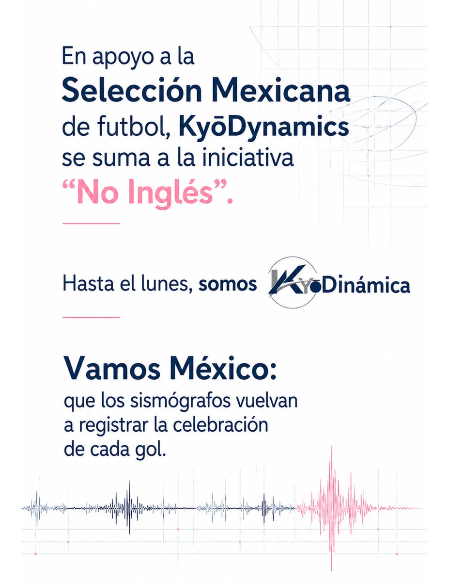 KyoDynamics's tweet photo. Nos unimos a la iniciativa “No Inglés”.

¿Y si sí? ��🇽 https://t.co/KdspZ5kxFV