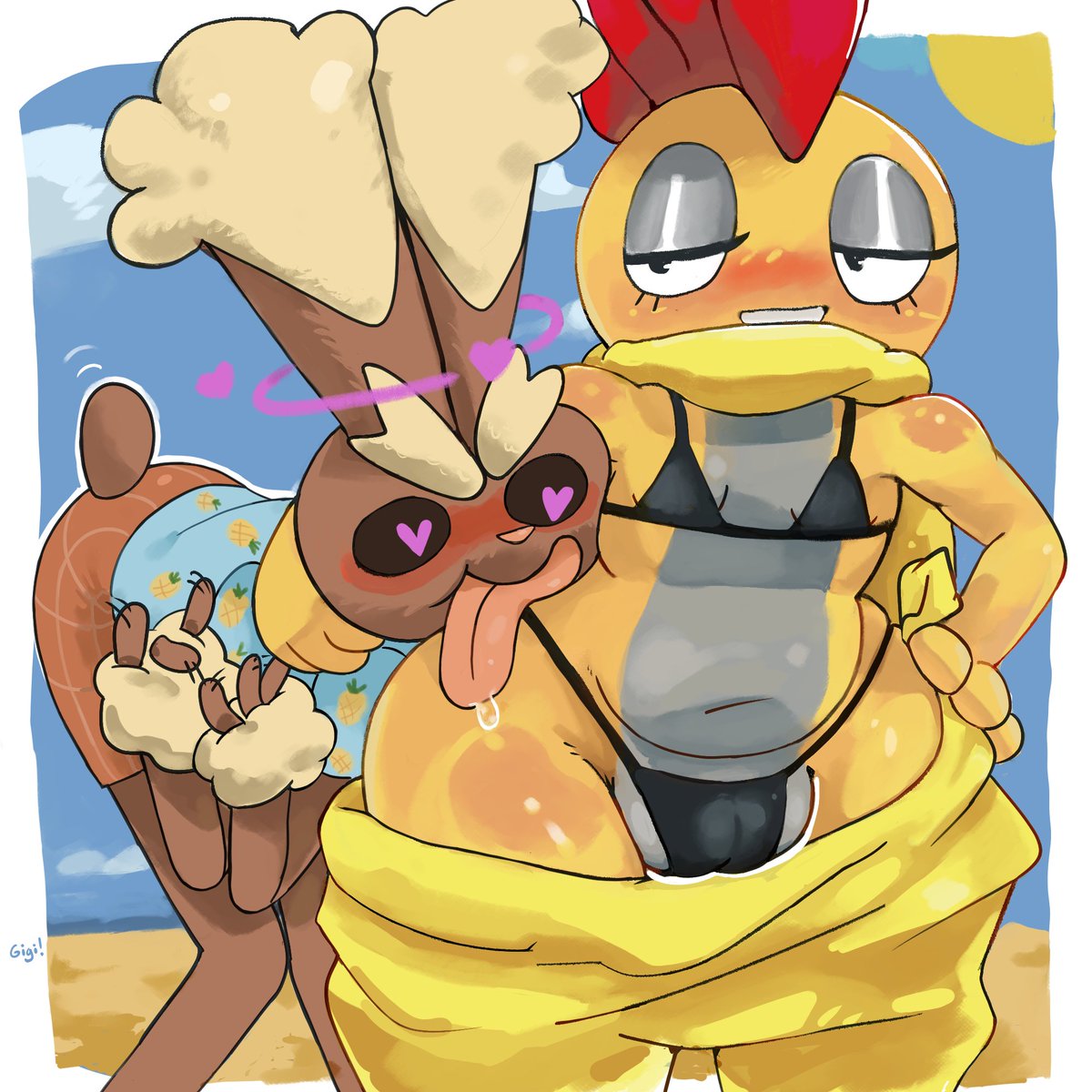 TheGilgamesh2's tweet photo. When you take your clumsy ticc gf to the beach https://t.co/SQaSWC8UEX