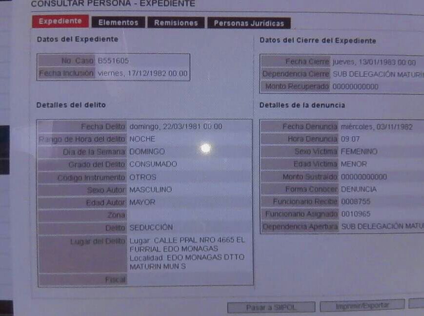 starkleyx's tweet photo. @ChamoDeVzla Recordar es Vivir

El meon de fuerreal
 Diosdado Cabello. Estuvo preso por PEDOFILO, el mismo fue presentado  a tribunales el 17/12/1982,tipo de delito: seducción a una menor de edad, número Caso B551605 y la fecha del delito fue 22/03/1981 https://t.co/Ufd6PTW9ym