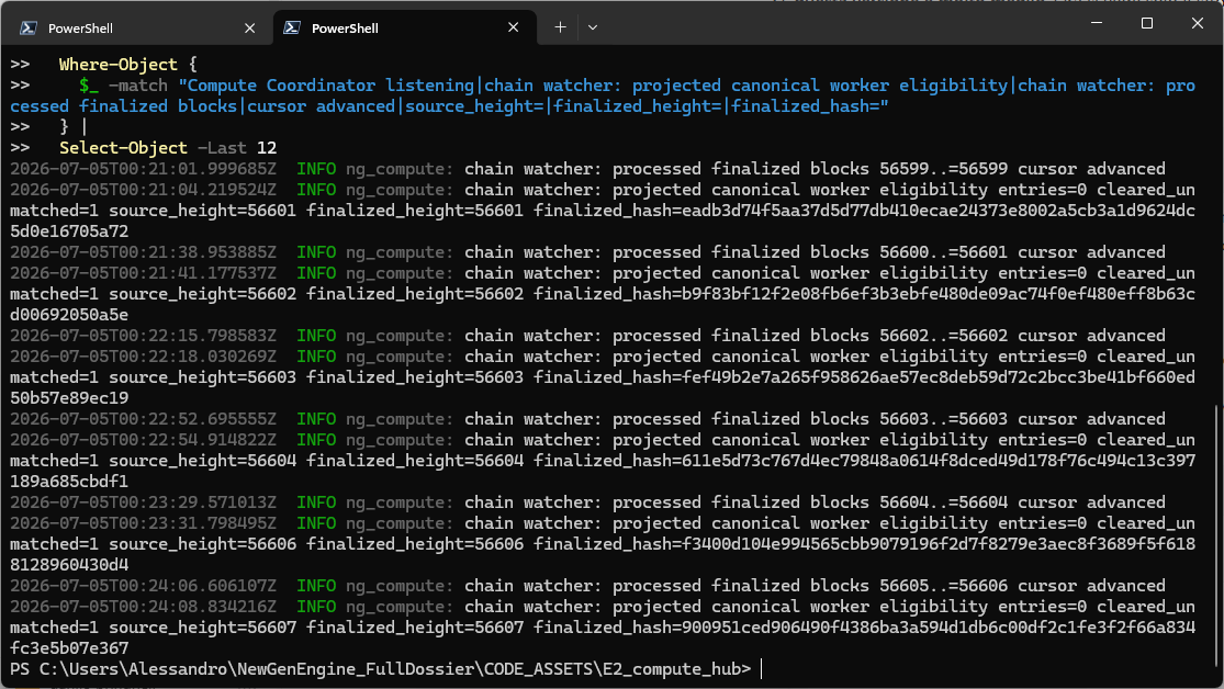 NewGenEngine's tweet photo. NewGen L1 is not being built as a blockchain that lives alone.

The idea is bigger than validators only producing blocks.

If a node is reliable, it should be able to become useful infrastructure.

Not just validating blocks, but also providing compute, executing work, and adding real power to the network.

That is the direction behind E2 Compute Hub.

A validator or node should be able to grow into something closer to a decentralized data center: a machine that can help secure the chain, provide compute, and earn more by performing useful work.

The chain remains the source of truth.

The compute layer connects to it.

And the work should be visible, measurable, and linked back to the system.

This is the direction NewGenEngine is building toward:

not only block validation,

but useful infrastructure.

#DePIN #BlockchainInfrastructure