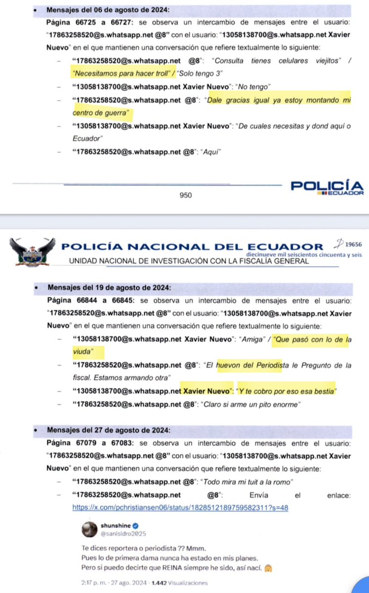 ArduinoTomasi2's tweet photo. —"Ya le mandé a meter 30 mil / Suave que no se note"

«Posterior al magnicidio, se registra una planificación para ejecutar ataques sistemáticos contra el núcleo familiar de la víctima, específicamente sus hijas. El uso de "troll centers" para saturar el entorno digital...»

👇🏼 https://t.co/FjcFtW1hFH
